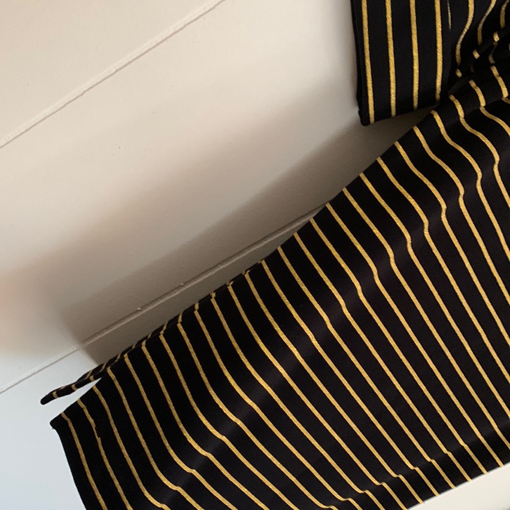 🖤Lauren Ralph Lauren Boat Neck Top Black w/ Gold Sparkling Stripes Cotton NEW🖤 - Picture 5 of 12
